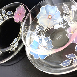 【母親節禮物】Creema限定【玫瑰】可愛野玫瑰玻璃茶具（杯碟+盤子）生日 第2張的照片