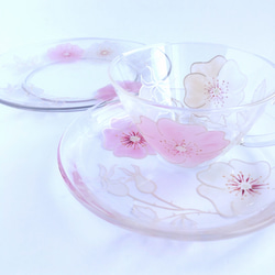 [母親節禮物] Creema Limited [Rose] 玫瑰玻璃名字茶具 (1 杯托 &amp; 1 盤) 60 歲生日慶祝 第4張的照片