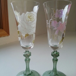 《母親節禮物》Creema Limited [Rose or Campanula] 1個有名字的香檳酒杯 | 給父母的禮物，結婚 第4張的照片
