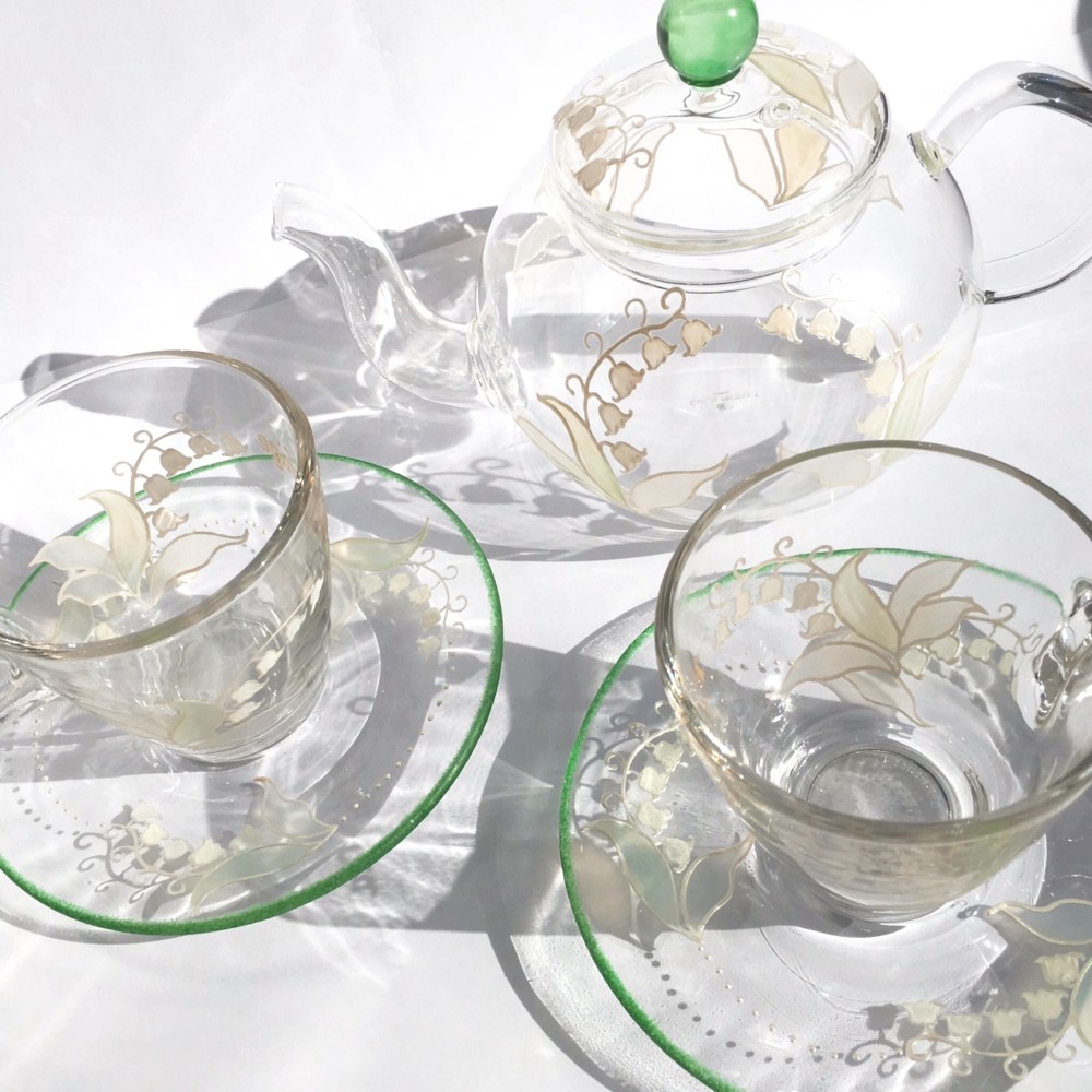 Creema限定【鈴蘭すずらんスズラン】耐熱ガラスのティーセット｜母の日