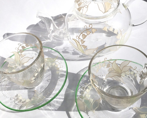 Creema限定【鈴蘭すずらんスズラン】耐熱ガラスのティーセット｜母の日