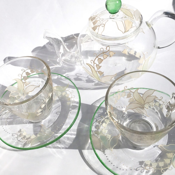 Creema限定【鈴蘭すずらんスズラン】耐熱ガラスのティーセット｜母の日