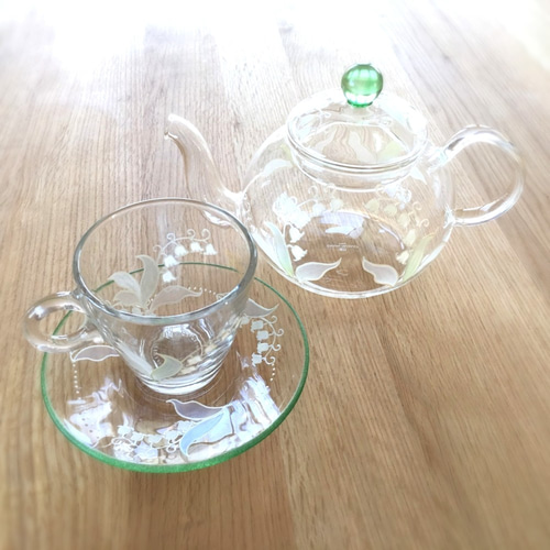 Creema限定【鈴蘭すずらんスズラン】耐熱ガラスのティーセット｜母の日