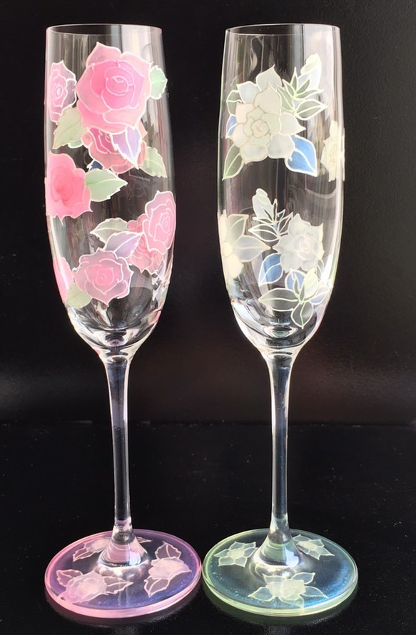 【粉紅玫瑰或梔子花】1個香檳杯|結婚紀念日禮物結婚禮物60歲生日禮物父母禮物60歲生日禮物退休禮物 第1張的照片
