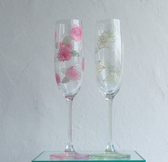【粉紅玫瑰或梔子花】1個香檳杯|結婚紀念日禮物結婚禮物60歲生日禮物父母禮物60歲生日禮物退休禮物 第3張的照片