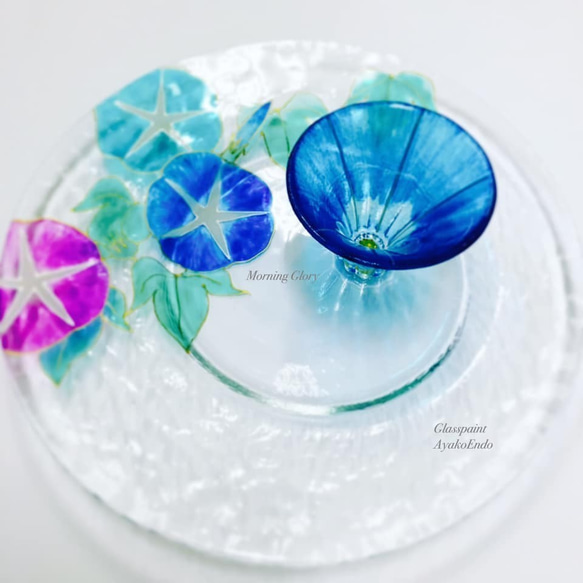 Creema 限定父親節禮物【夏日富士山 x 牽牛花】Ochoko Sake Glass *Glass Only｜父母禮物，結婚 第3張的照片