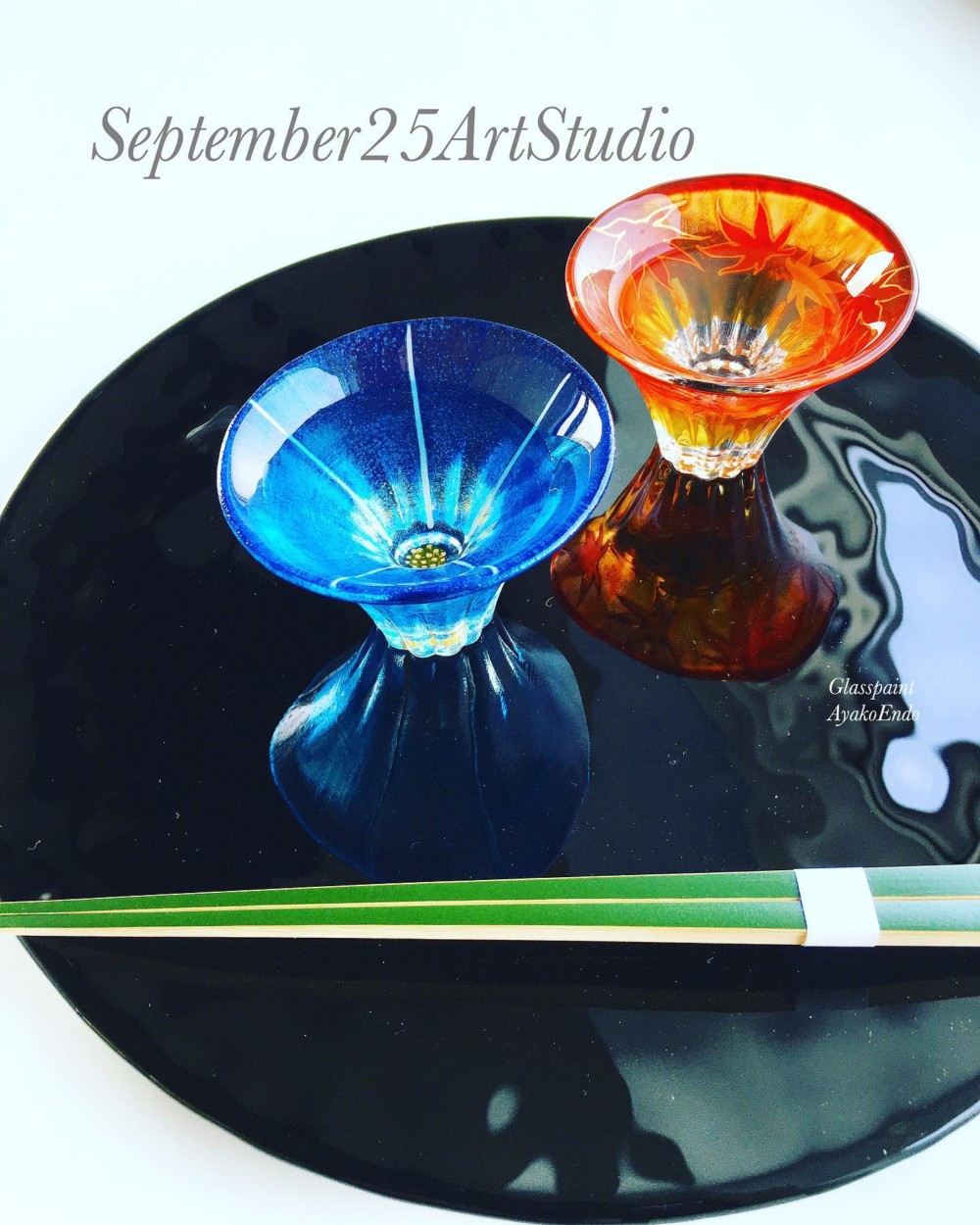 Creema限定【四季　夏+秋 　紅葉 富士山】おちょこ・日本酒ペアグラス｜結婚祝い・両親贈呈品