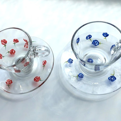 【母親節禮物】Creema限定【綻放杯】藍玫瑰茶杯玫瑰咖啡杯|生日禮物 第5張的照片
