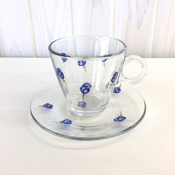 Creema限量結婚禮物【小玫瑰藍黃】玫瑰命名茶杯2個咖啡杯 第8張的照片