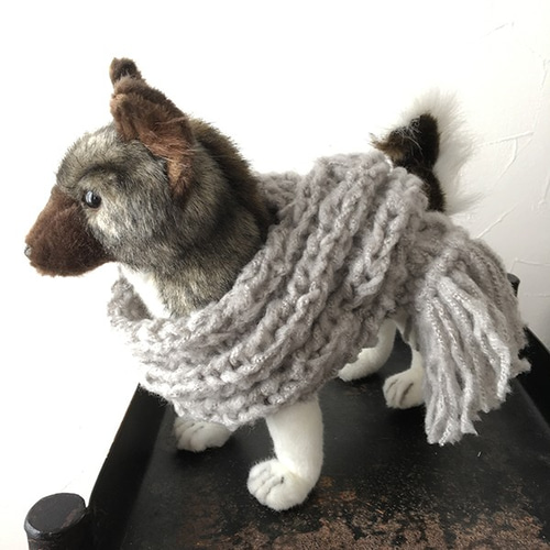 かぎ針犬用セーター】サクサク編める麻の葉模様で襟付きセーター