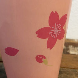 桜咲く タンブラー ★ さくら サーモンピンク シンプル 220ml トールカップ 母の日 3枚目の画像