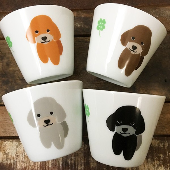 再販不可】トイプードル フリーカップ ☆ 蕎麦猪口 茶碗 甘酒 プリン 