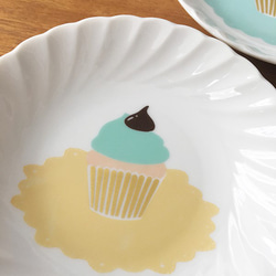 カップケーキ 飾り縁 デザート皿 ３枚セット ★ ゼリー アイスクリームなど 11.3cm 2枚目の画像