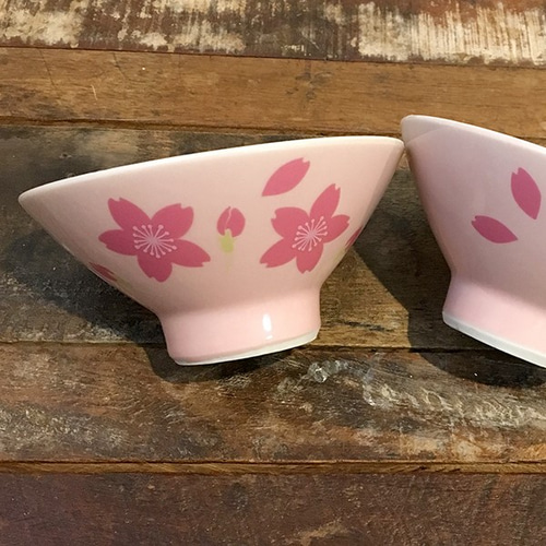 メーカー直送 九谷焼 飯碗 茶碗 ペア がく紫陽花ピンク＋ピンク