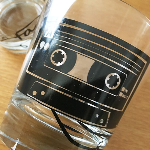カセットテープ グラス ☆ ロックグラス ガラスコップ 大人向け 300ml