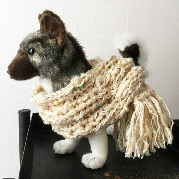 ハンドメイド【マフラーをするテリア】メモリアルドッグ テックウェア