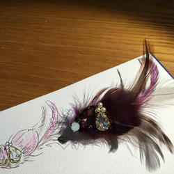 purple羽ブローチ 3枚目の画像