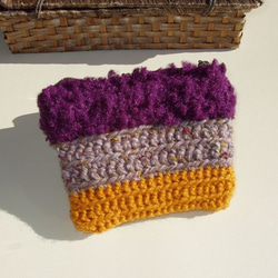 手編みのミニポーチ　～ちょっとオレンジ色～ 4枚目の画像