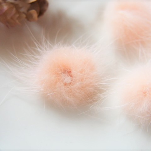 ☆送料込み☆8個【 ミンクファー アソート ”サーモンピンク＆ベビー