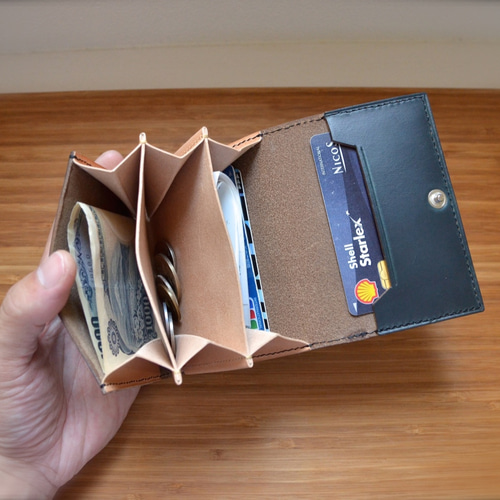 玄関先迄納品 クロムエクセル シンプルウォレット【ネイビー／受注製作 小物