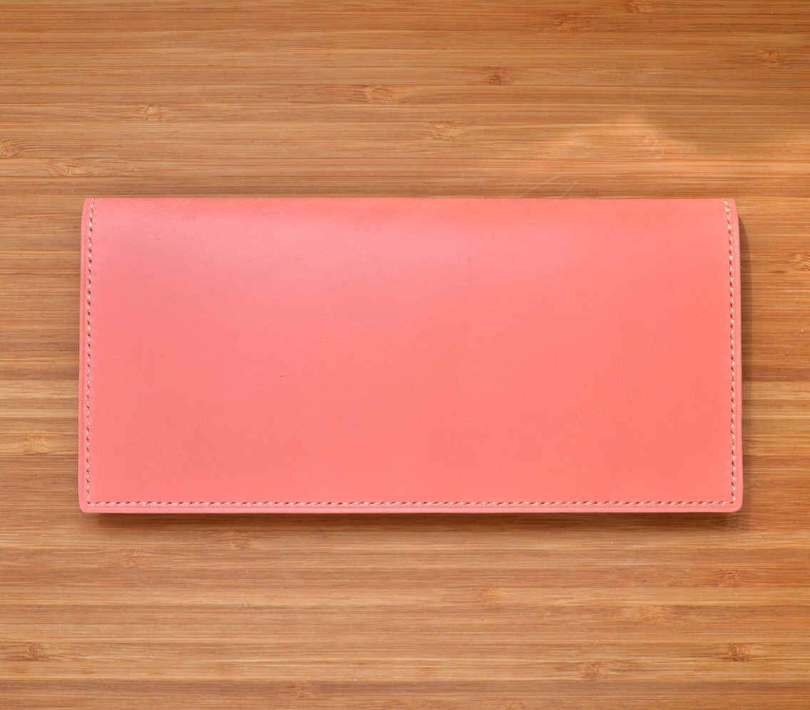 春いろのスマート財布【コーラルピンク／受注製作】