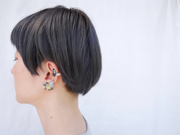 【数量限定】キャンディearcuff／white × brown イヤーカフ／送料無料　ケース付 6枚目の画像