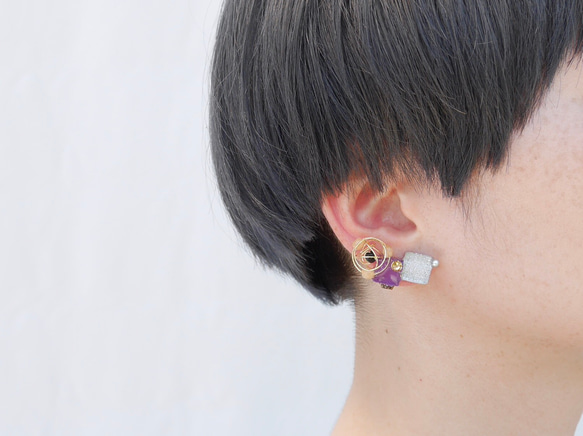 キャンディearcuff／silver×purple×orange／ 3枚目の画像