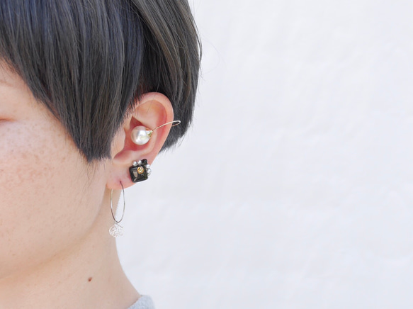 キャンディearcuff／silver×purple×orange／ 5枚目の画像