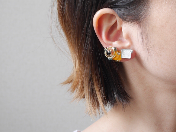 キャンディearcuff／silver×orange×blue／ケース付き 4枚目の画像