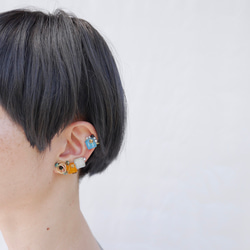 キャンディearcuff／silver×orange×blue／ケース付き 6枚目の画像