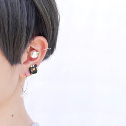 キャンディearcuff／white×pink／痛くないイヤリング　送料無料　ケース付 8枚目の画像