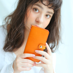 8色 栃木レザー ジーンズ 手帳型 スマホケース ほぼ 全機種対応 スマートフォンケース ヌメ革 5枚目の画像