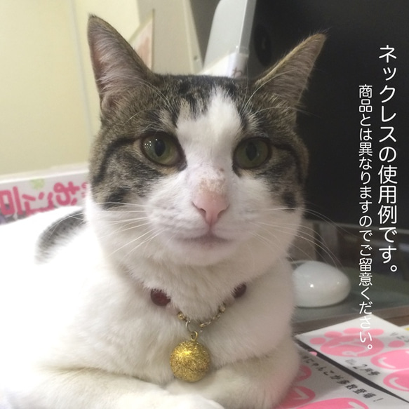 天然石 猫ちゃん用のび〜るネックレス(首輪) 【A-001】 5枚目の画像