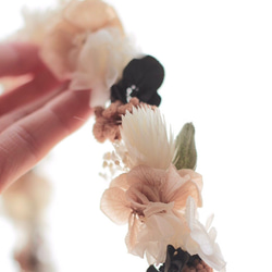 【SALE】プリザーブドフラワーの花かんむり（ナチュラル・細め） 7枚目の画像