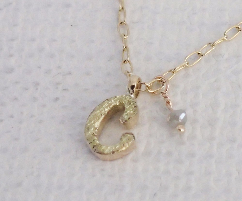 d-NH  -colore-  ネックレス ｢C｣  #7801C [ K10 × K18金箔 + ﾀﾞｲﾔﾓﾝﾄﾞ ]