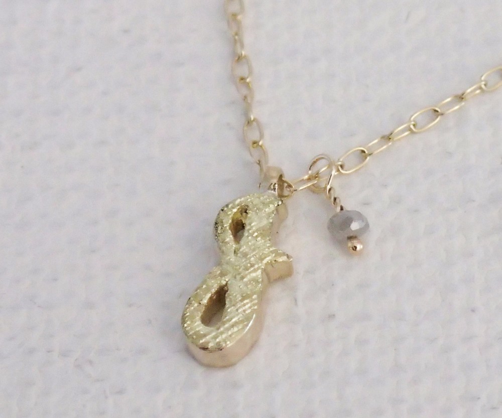 d-NH  -colore-  ネックレス ｢J｣  #7801J [ K10 × K18金箔 + ﾀﾞｲﾔﾓﾝﾄﾞ ]