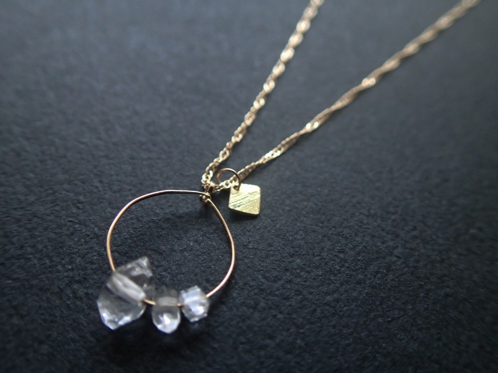 d-NHディーエヌエイチ  ネックレス  [ K10・K18金箔・ﾊｰｷﾏｰﾀﾞｲﾔ ] #8106 布目象嵌