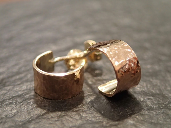 d-NH -sabbia- 耳環（一對）[K18 × K10] #7637 Hammer 第2張的照片