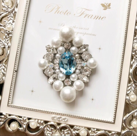 キラキラ♡ スワロフスキー ビジュー パール ブローチ overlarge