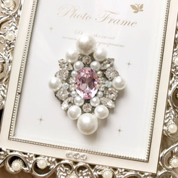 キラキラ♡ スワロフスキー ビジュー パール ブローチ overlarge