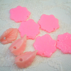 ビンテージプラスチックフラワー☆アソート ピンク 5枚目の画像