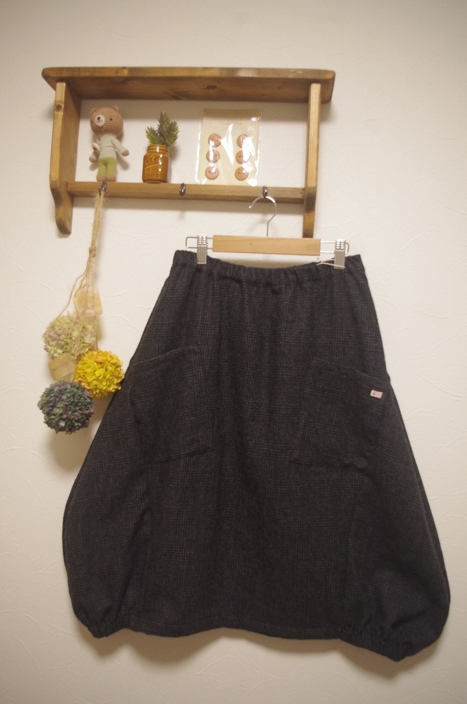 ＷＯＯＬバルーンスカート（グレンチェック）