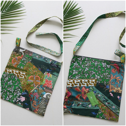 【再販】　インドネシアバティック　肩掛け　A4バッグ　ハンドメイド インドネシア/バティック】お得！パッチワークのバッグとポーチの