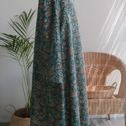 秋/冬春/藍綠色/線條連衣裙（印度尼西亞/巴蒂克圖案）/新加坡免費送貨 第2張的照片