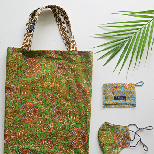 インドネシア/バティック】お得な3点セット①（バッグ・マスク