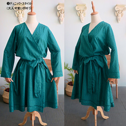 一枚で何通りも着こなせる「くすみカラー」のコート・羽織もの・チュニック（シンガポールから送料無料） 6枚目の画像