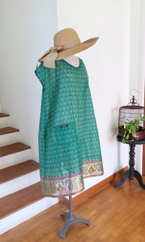 “免費送貨”的A字裙的夏天（印度紗麗布料） 第5張的照片