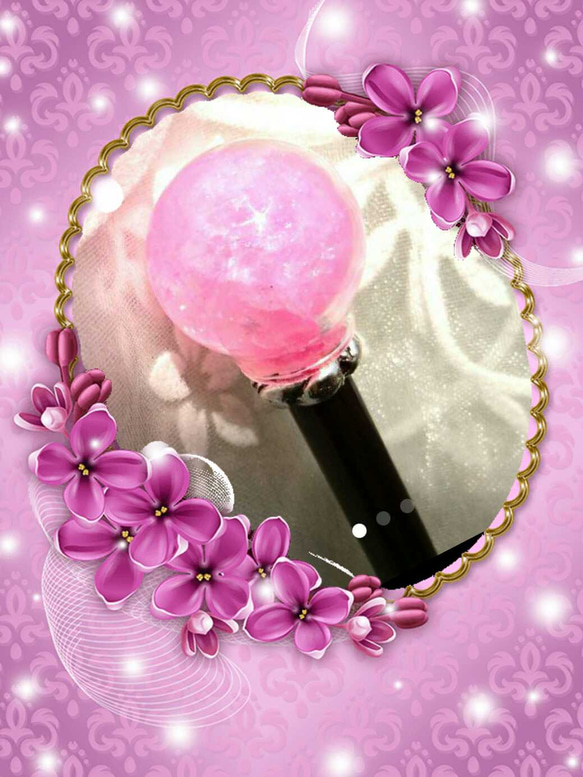 桜水晶風ガラス玉かんざし 1枚目の画像