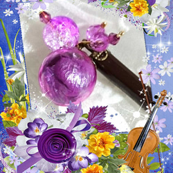 パープル紫陽花ガラス玉のかんざし 1枚目の画像