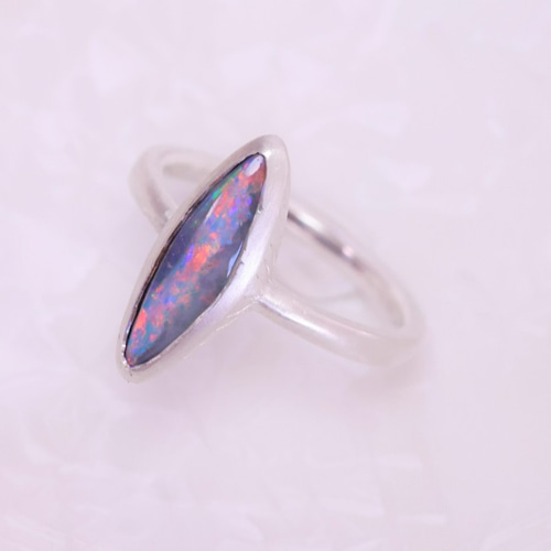 ボルダーオパール シルバー925 リング Australian Boulder Opal Ring ボルダーオパールのリング